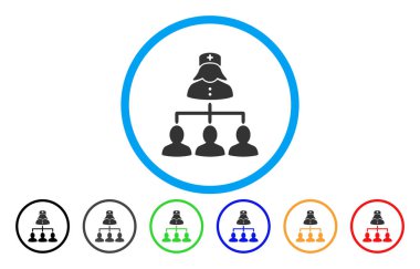 Hemşire hasta bağlantıları vektör simge yuvarlak