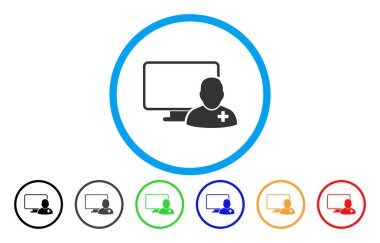 Online doktor yuvarlak vektör simgesi