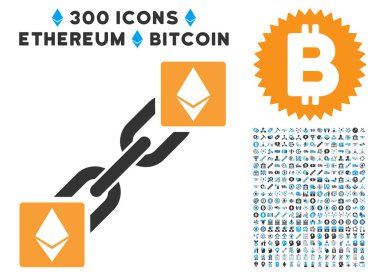 Ethereum Blockchain düz simgesiyle