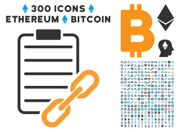 Blockchain sözleşme düz simgesiyle