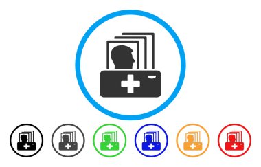 Hasta katalog yuvarlak vektör simgesi