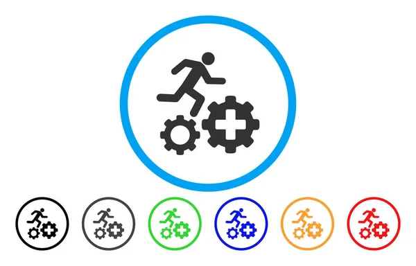 Icône vectorielle arrondie de vitesse de processus de traitement de coureur — Image vectorielle