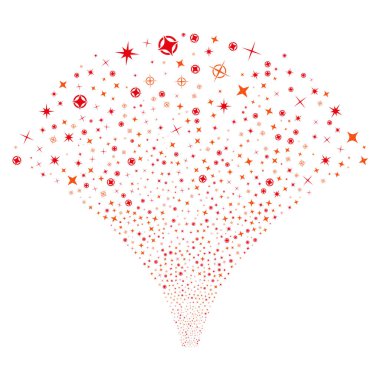 Kaynak akışı konfeti yıldız kutsal kişilerin resmi