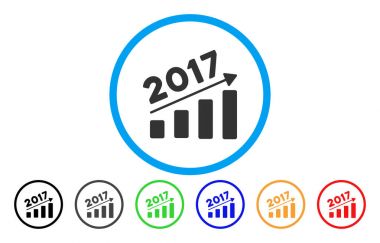 2017 çubuk grafik eğilim yuvarlak simge