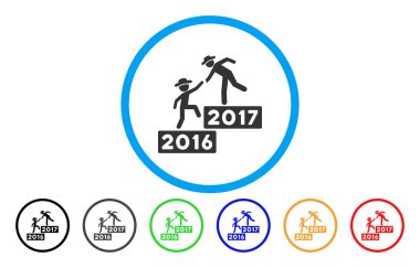 2017 iş eğitim adımları simgesi yuvarlak