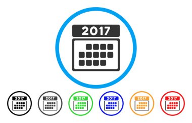 2017 Takvim ay tablo simgesini yuvarlanır.