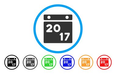 2017 takvim sayfası simgesini yuvarlak