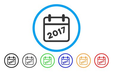 2017 takvim yuvarlak simge