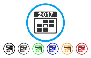 2017 hafta gün yuvarlak simge takvim