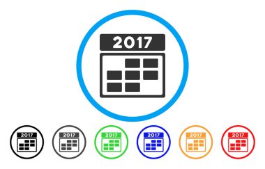 2017 hafta kılavuz yuvarlak simge takvim