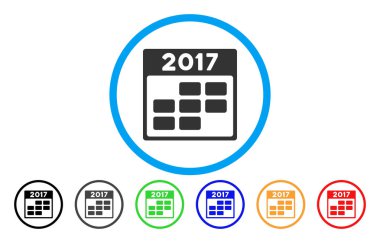 2017 hafta yuvarlak simge takvim