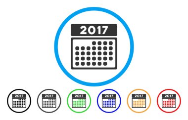 2017 ay takvim sayfası simgesini yuvarlak