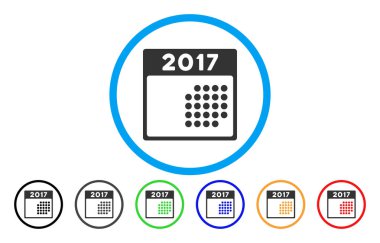 2017 ay takvim simgesini yuvarlanır.