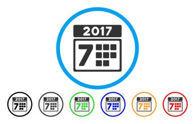 2017 yıl 7 gün yuvarlak simge