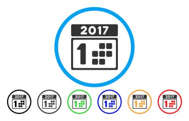 2017 yıl ilk gün yuvarlak simge