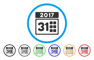 2017 yılı geçen ay gün yuvarlak simge