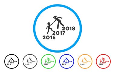 Yıllık arkadaşlar merdivenleri yuvarlak simge yardım