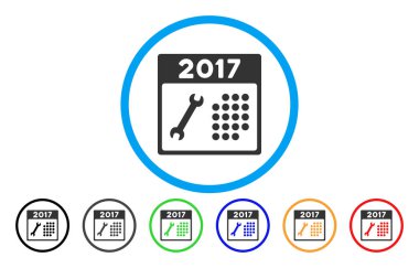 Onarım 2017 takvim simgesini yuvarlak