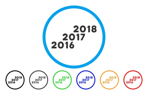 Från 2016 till 2018 nivåer rundade ikonen — Stock vektor