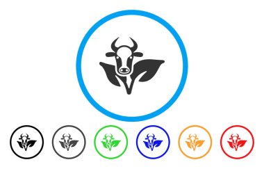 Boğa ve bitki yuvarlak simge