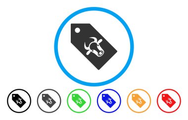 Bull etiketi yuvarlak simgesi