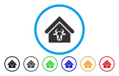 Sığır çiftliği yuvarlak simge