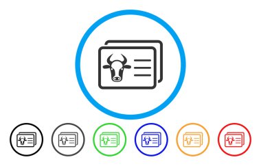 İnek hesap kartları simgesi yuvarlak