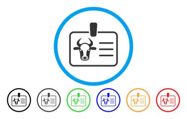 İnek rozet yuvarlak simge