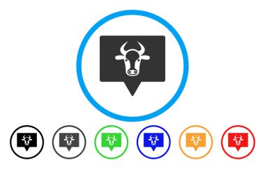 İnek afiş yuvarlak simge