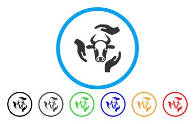 İnek Bakımı el yuvarlak simge