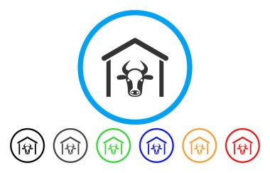 İnek garaj yuvarlak simge