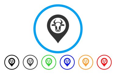 İnek harita işaretleyici yuvarlak simge