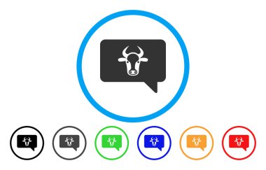 İnek ileti yuvarlak simgesi