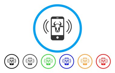 İnek mobil kontrolü yuvarlak simge