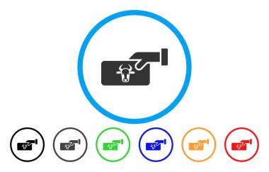 İnek ödeme yuvarlak simge