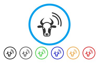 İnek radyo sinyal yuvarlak simge