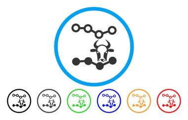 İnek eğilimleri yuvarlak simge