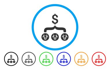 İnekler sonuç Doları yuvarlak simge