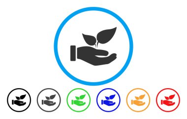 Eco başlangıç el yuvarlak simgesi