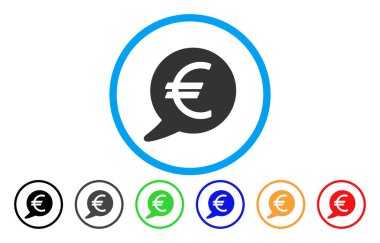 Euro ileti balon yuvarlak simgesi