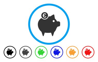 Euro kumbara simgesi yuvarlak