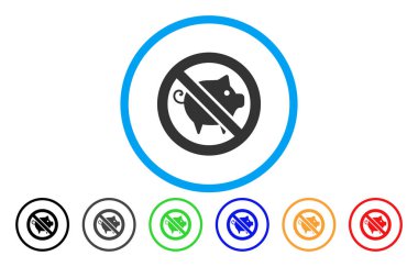 Yasak domuz yuvarlak simge