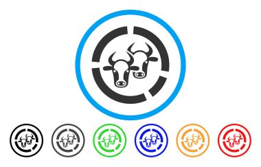 Hayvancılık yuvarlak simge diyagram