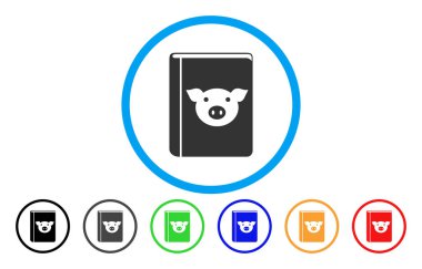 Domuz kitap yuvarlak simge