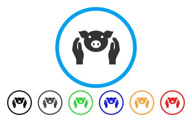 Domuz bakım el yuvarlak simge