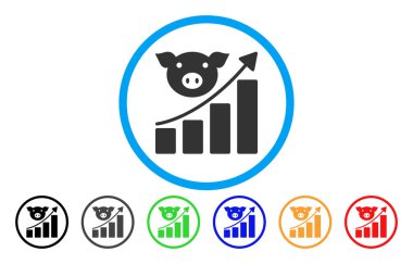 Grafik yuvarlak simge büyüyen domuz
