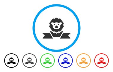 Domuz ödül şerit yuvarlak simge