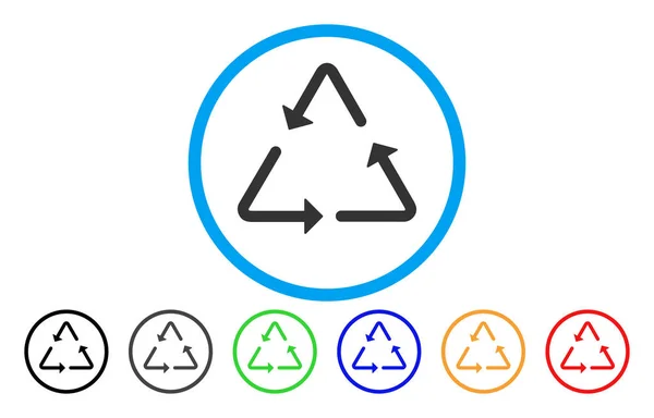 Ανακύκλωση στρογγυλεμένες εικονίδιο τριγώνου — Διανυσματικό Αρχείο