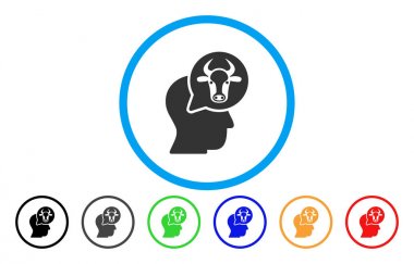 Sığır kişi yuvarlak simge düşünme