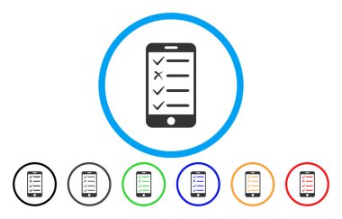 Telefon denetim listesi yuvarlak simge